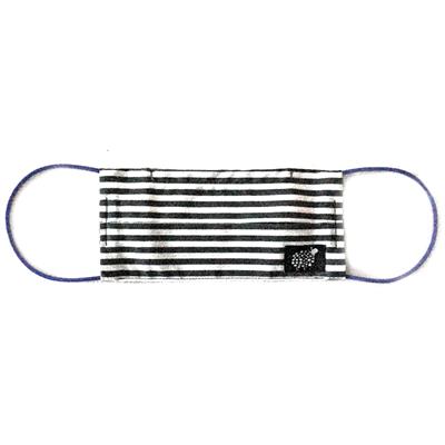 Unisex Black & White Striped Cotton Face Mask